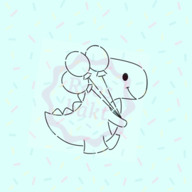 PYO Stencil dino met ballonnen (8,5cm)