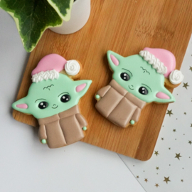 Baby yoda met kerstmuts uitsteker 9cm