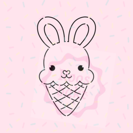 PYO Stencil ijshoorn konijn (9cm)