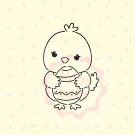 PYO Stencil kuiken met ei (9cm)