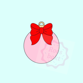 Kerstbal met strik uitsteker 7.5 cm