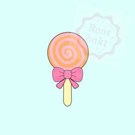 Lollie met strik uitsteker 10cm