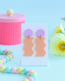 Oorbellen Wave peach-lila