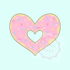 Donut hartvorm uitsteker 6, 8 of 10cm