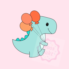 Dinosaurus T-rex met ballonnen 9cm