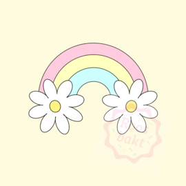 Regenboog met bloemen 8 of 10cm