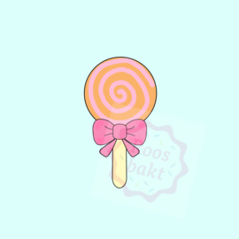 Lollie met strik uitsteker 8 of 10cm