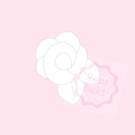Stempel + uitsteker roos met blaadjes 6 of 8cm