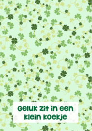 Losse kaart “Geluk zit in een klein koekje” LET OP dit is A7 formaat kaart!
