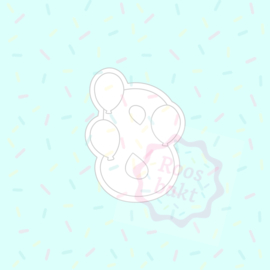 Stempel + uitsteker cijfer 8 met ballonnen 8cm