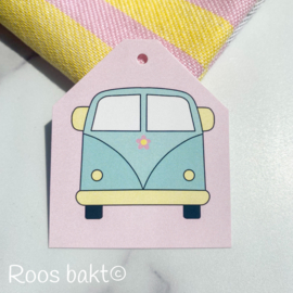 Hangtag retro busje 5 stuks