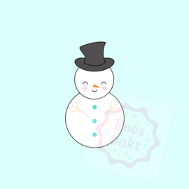 sneeuwpop met hoed uitsteker 10cm