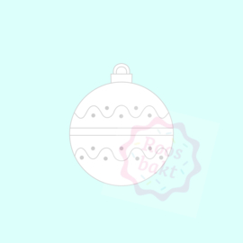 Stempel + uitsteker kerstbal rond met golfjes 7,5cm