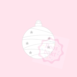 Stempel + uitsteker kerstbal rond met sterren 7,5cm