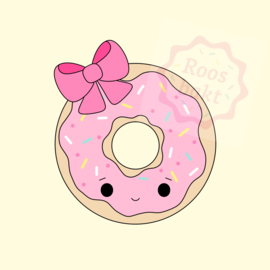 Donut met strik uitsteker 6 of 8cm