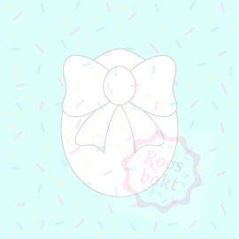 Stempel + uitsteker paasei met strik 7,5cm