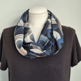 Tricot colsjaal  (blauw | 3D circle art)