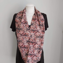 Tricot colsjaal  (rood, zwart | abstract)