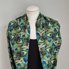 Tricot colsjaal (groen, blauw | Pretty peacock)