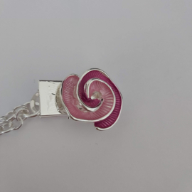 Zilverkleurige vestclip (zilver, roze | roos)