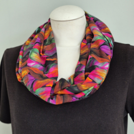 Tricot colsjaal (multi color | painted autum leaves)