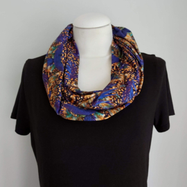 Tricot colsjaal  (paars | papegaai, abstract)