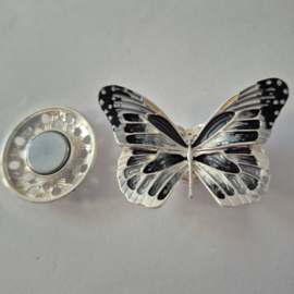 Magneet broche (grijs | vlinder)