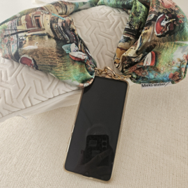 Satijnen telefoonsjaal (groen | zwaan, Venetië)