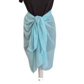 Polyester voile pareo PA011 (blauw | effen)