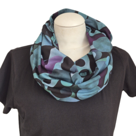 Tricot colsjaal CS257 (zwart, blauw | circled art)