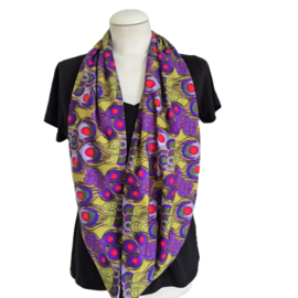 Tricot colsjaal CS251 (groen, paars | peacock leaves)