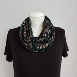 Tricot colsjaal  (groen | bladeren)