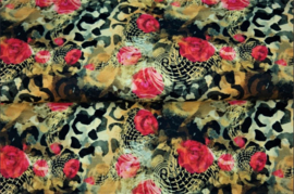 Tricot colsjaal ( zwart, oker | panter print, bloemen)