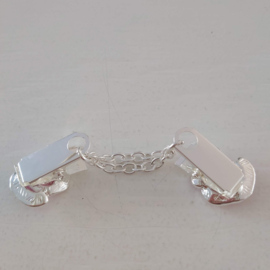 Zilverkleurige vestclip (zilver, roze | roos)