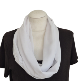 Polyester voile colsjaal CS241 (wit | effen)
