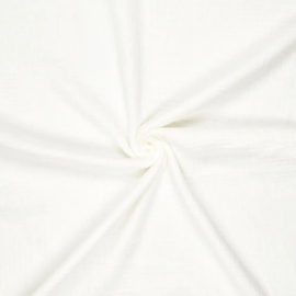 Katoenen mousseline colsjaal (wit| effen)