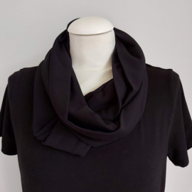 Tricot colsjaal  (zwart | effen)