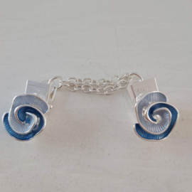 Zilverkleurige vestclip (zilver, blauw | roos)