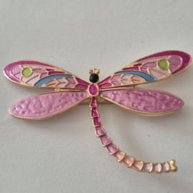 Magneet broche (roze | libelle)