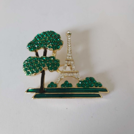 Groene broche (groen | eiffeltoren)