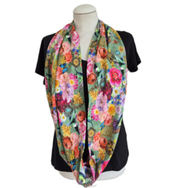 Tricot colsjaal CS252 (multicolor | koolhibrie, bloemen)
