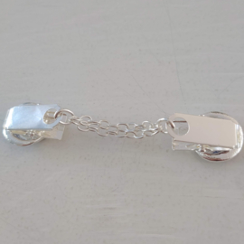 Zilverkleurige vestclip (zilver, blauw | rondjes)