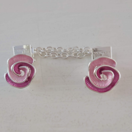 Zilverkleurige vestclip (zilver, roze | roos)
