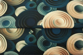 Tricot colsjaal  (blauw | 3D circle art)