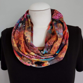 Tricot colsjaal  (multi color | bloemen, abstract)