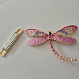 Magneet broche (roze | libelle)