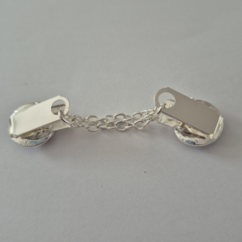 Zilverkleurige vestclip (zilver, multicolor | rondjes)