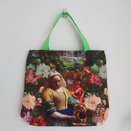 Canvas tas met rits (groen | Het melkmeisje)