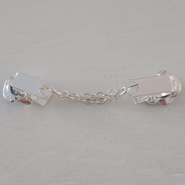 Zilverkleurige vestclip (zilver, blauw | roos)
