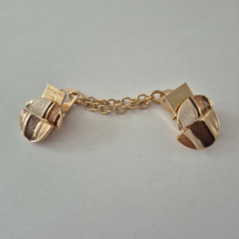 Goudkleurige vestclip (bruin | asymmetrisch rond)